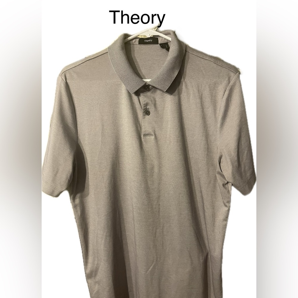 Theory Polo Shirt Large Gray